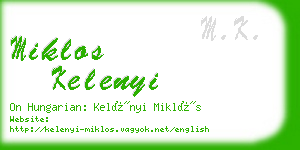 miklos kelenyi business card